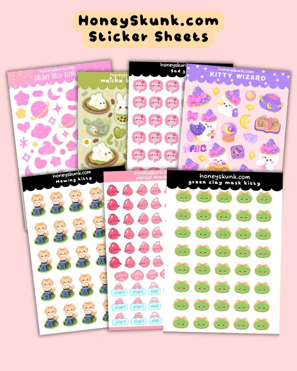 Functional Sticker Sheet Collection - HoneySkunk