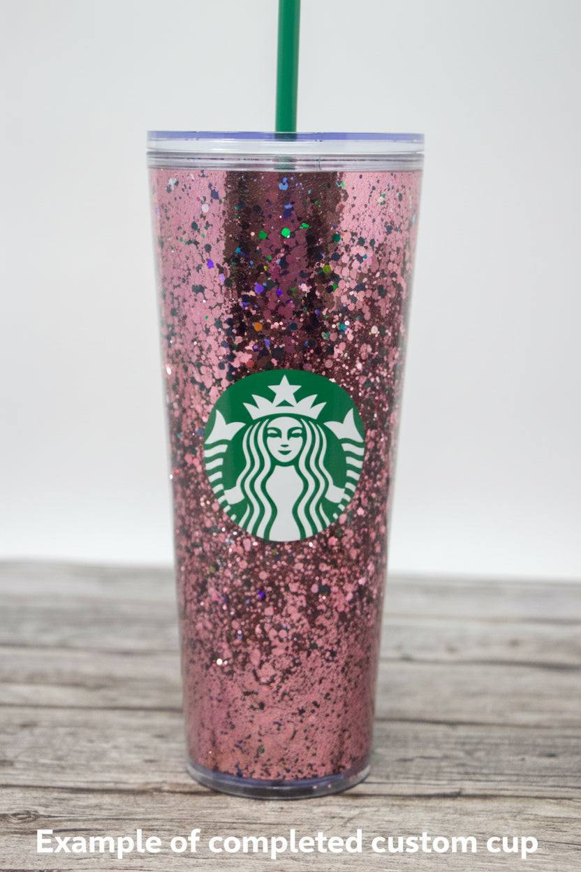 custom personalized snow globe tumbler with glitter and customizable lids options