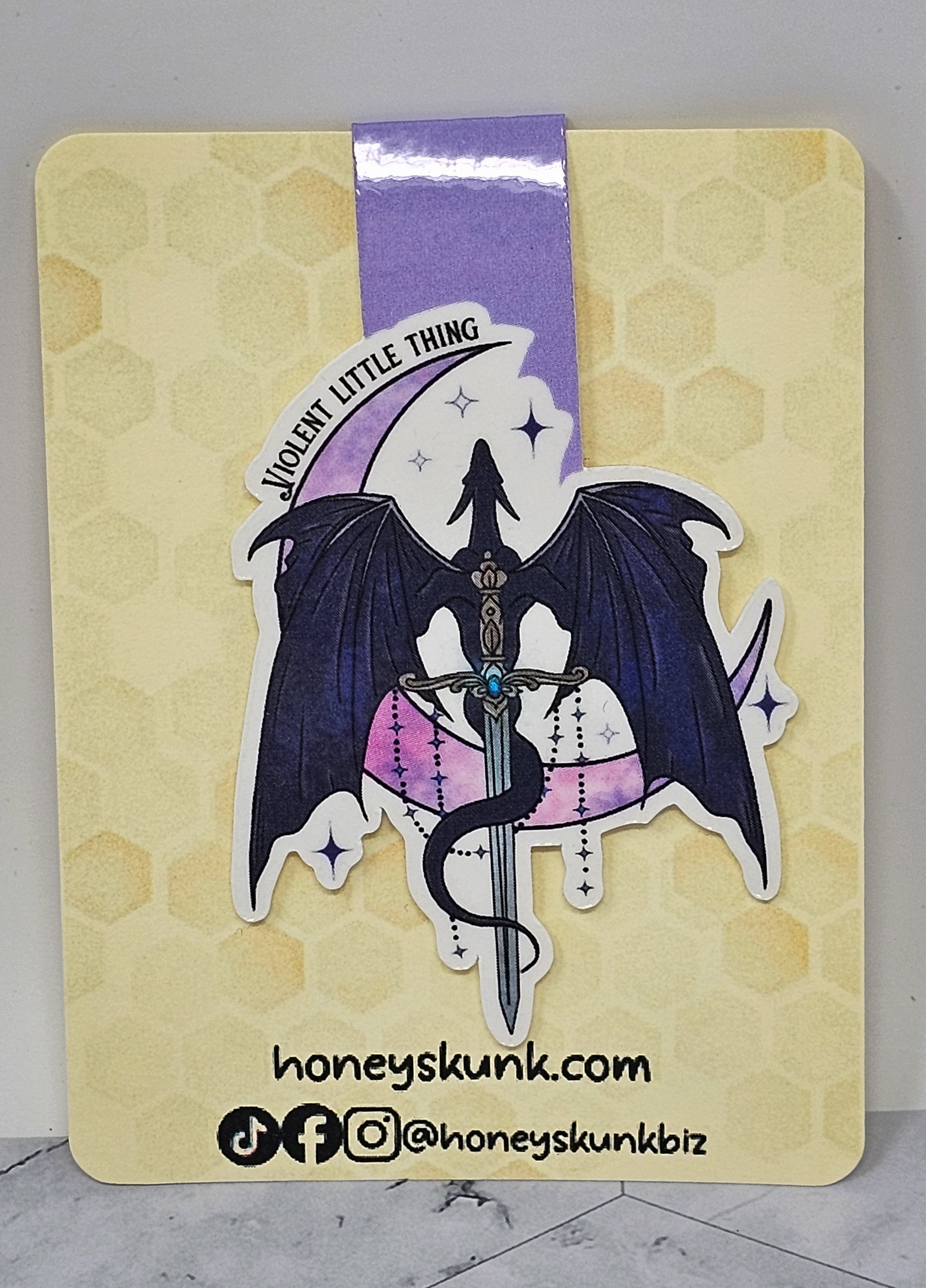 "Violent Little Thing" Dragon & Sword Magnetic Bookmark | Fourth Wing Inspired