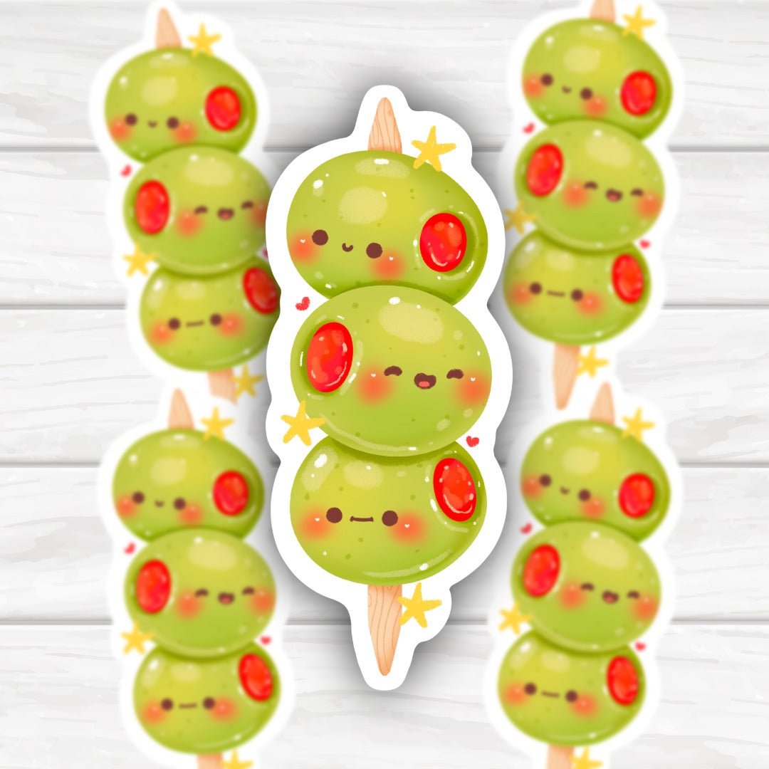 3 Kawaii Olives Adorable sticker - HoneySkunk