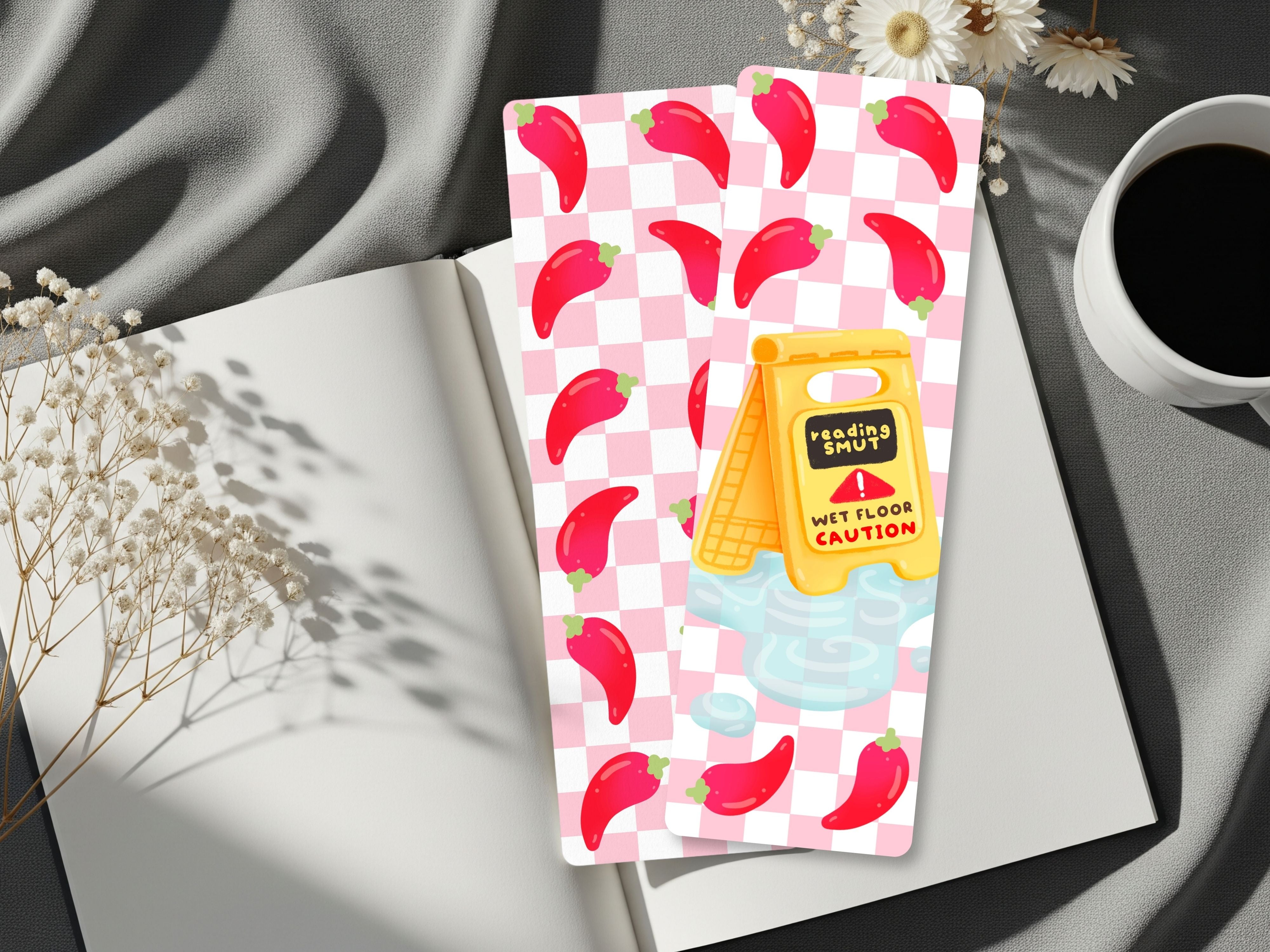 Reading Smut Wet Floor Caution Bookmark | Spicy Romance Reader Gift