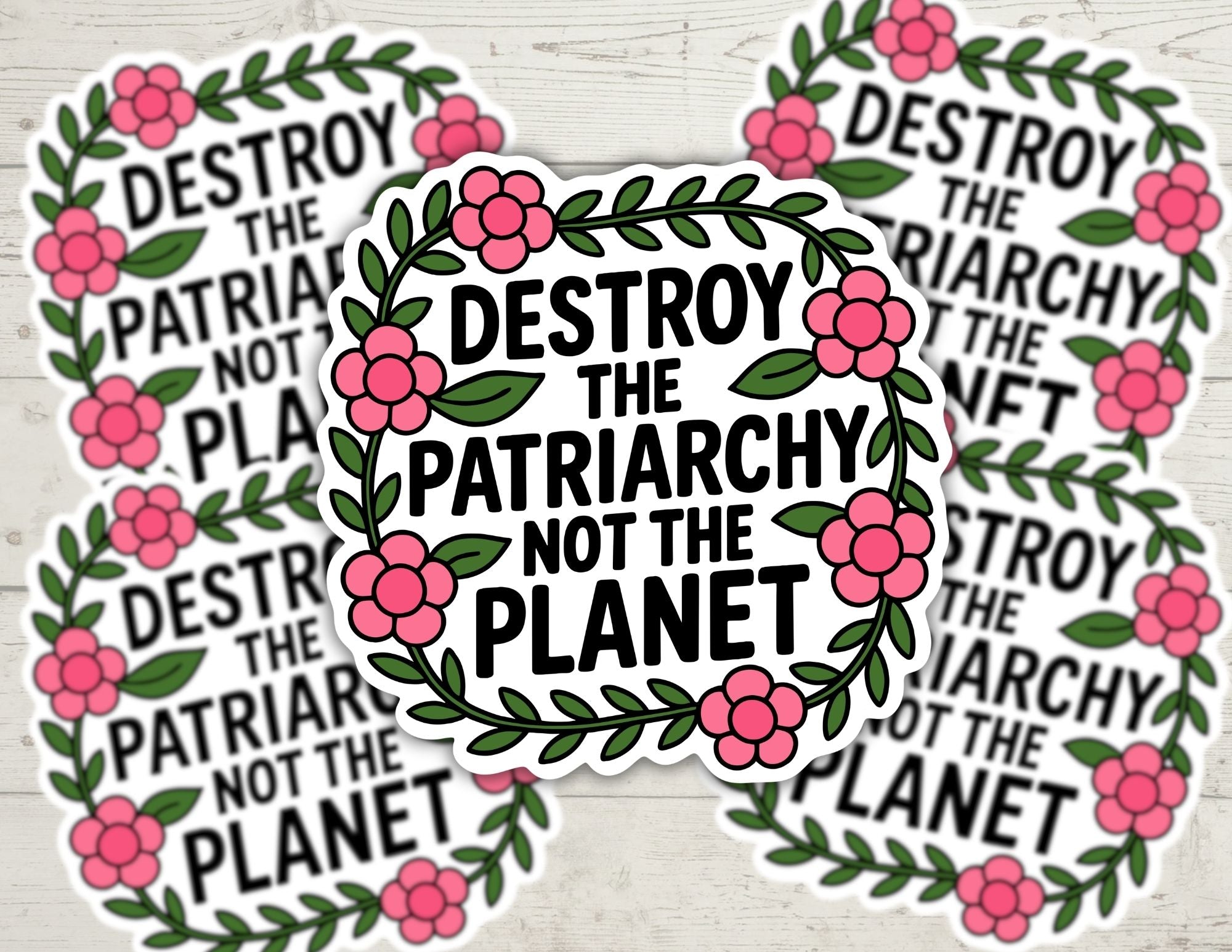 Destroy the Patriarchy Not the Planet | Hand-Drawn Funny Planners & Water Bottles