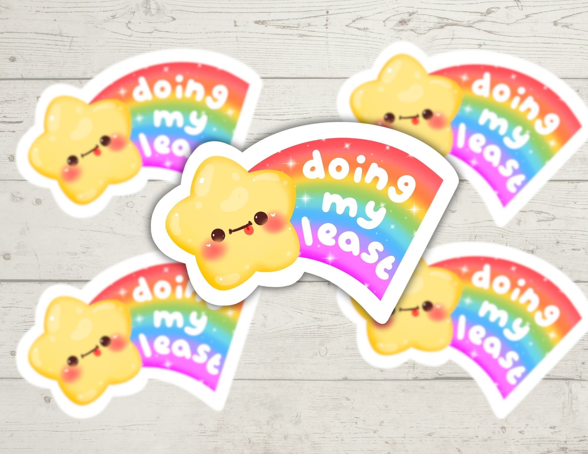Doing My Least Adorable Star and Rainbow Sticker | Hand-Drawn Funny Planners & Water Bottles