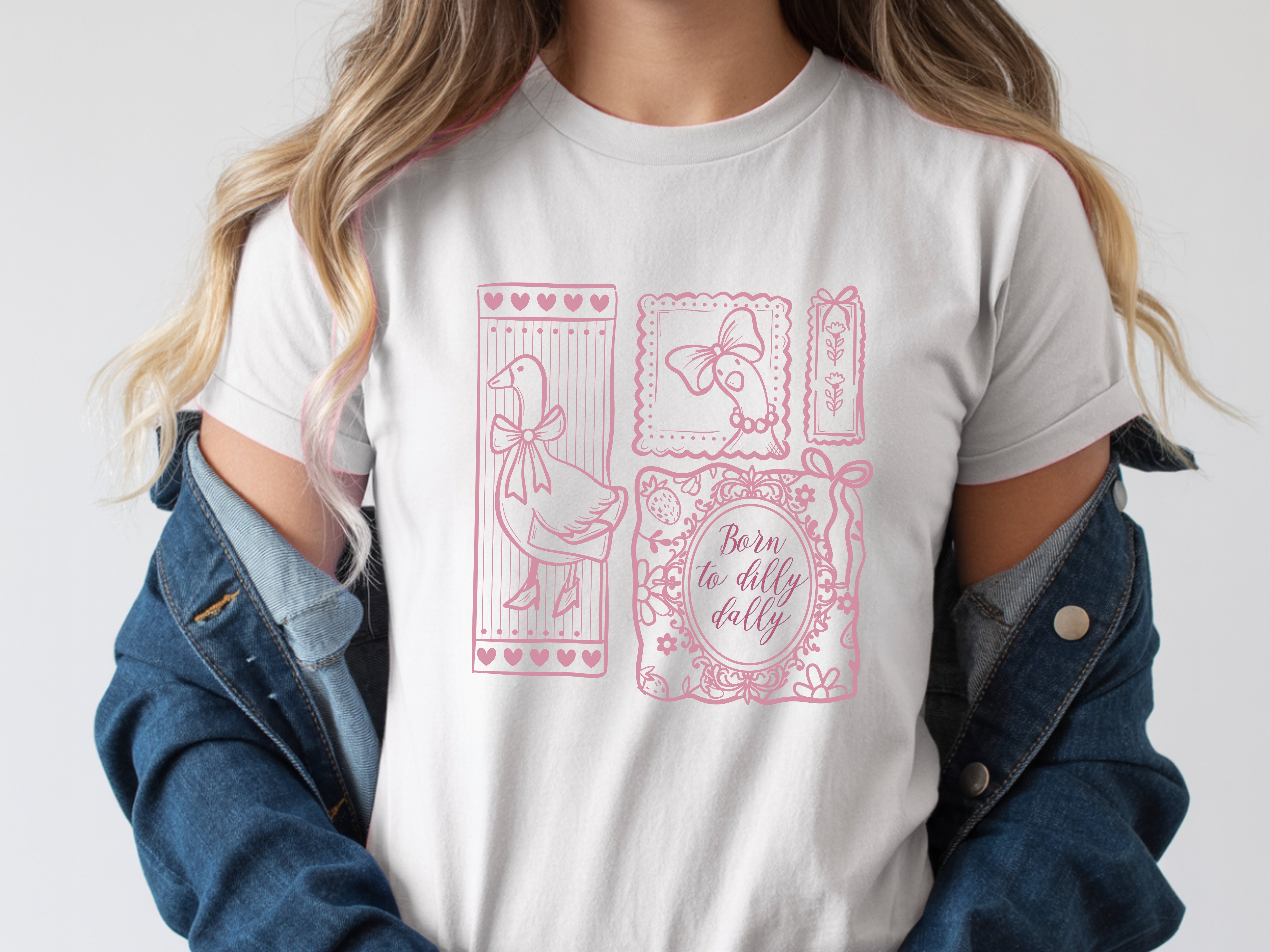 Born To Dilly Dally Silly Goose Whimsical t-shirt