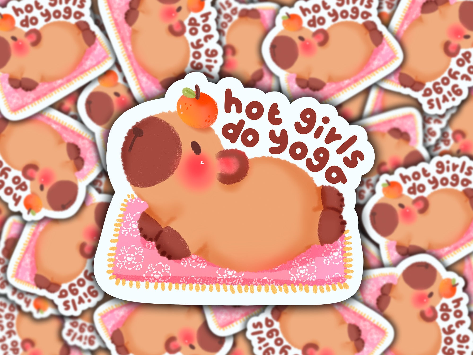Hot Girls Do Yoga Kawaii Adorable Capybara sticker