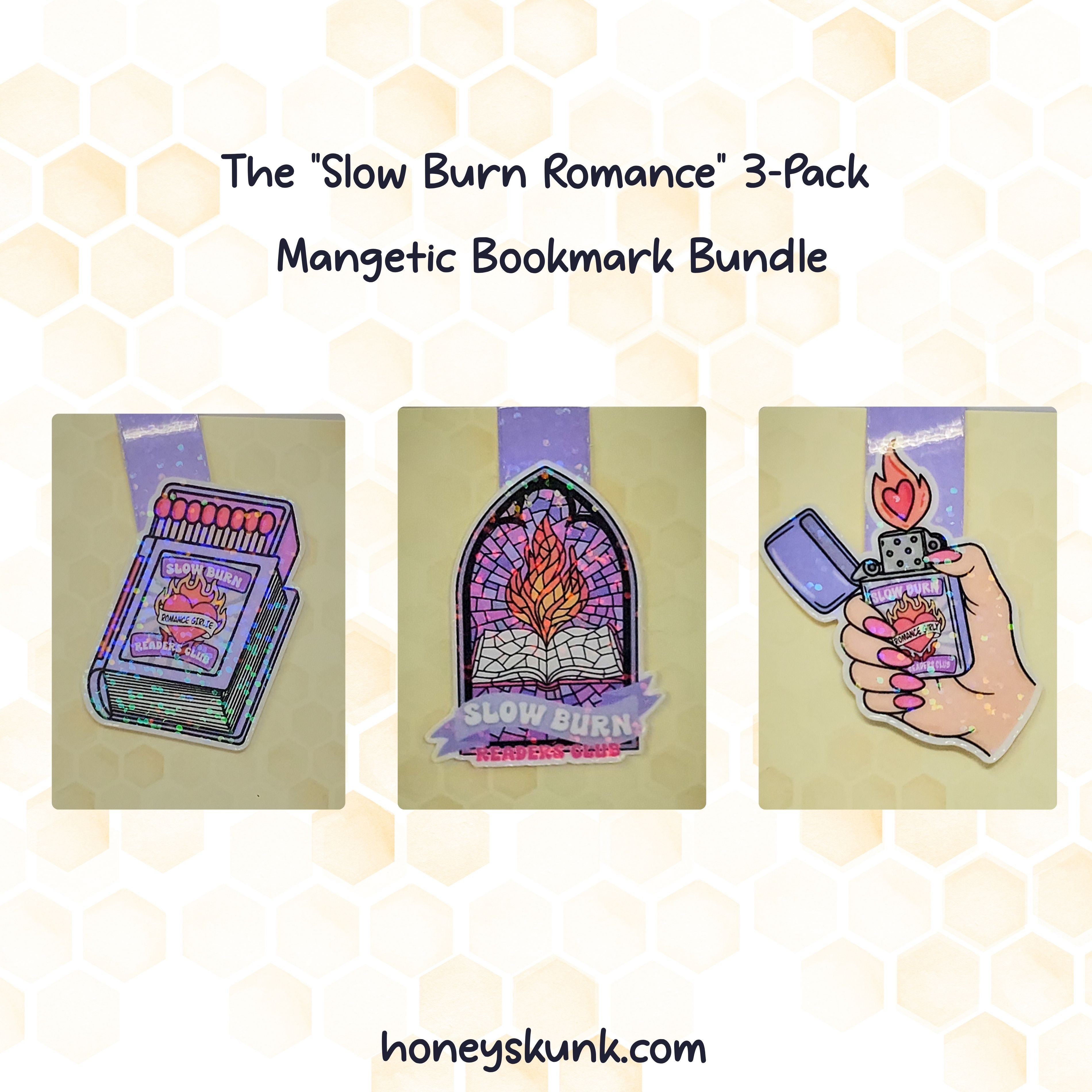 Slow Burn Romance Club Magnetic Bookmark 3-Pack Bundle | Bookish Romance Inspired