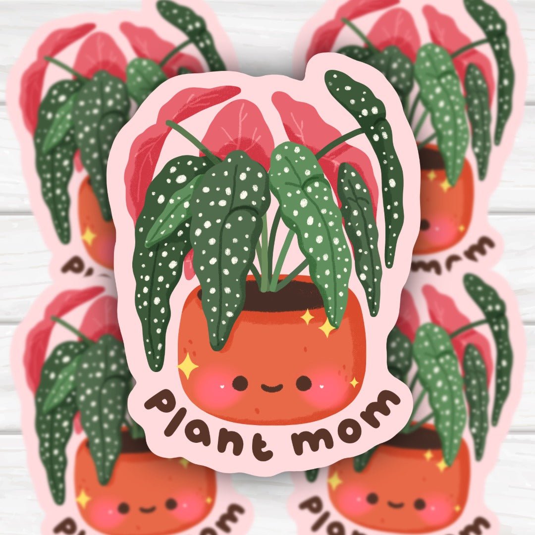 Begonia Plant Mom Kawaii Sticker - HoneySkunk