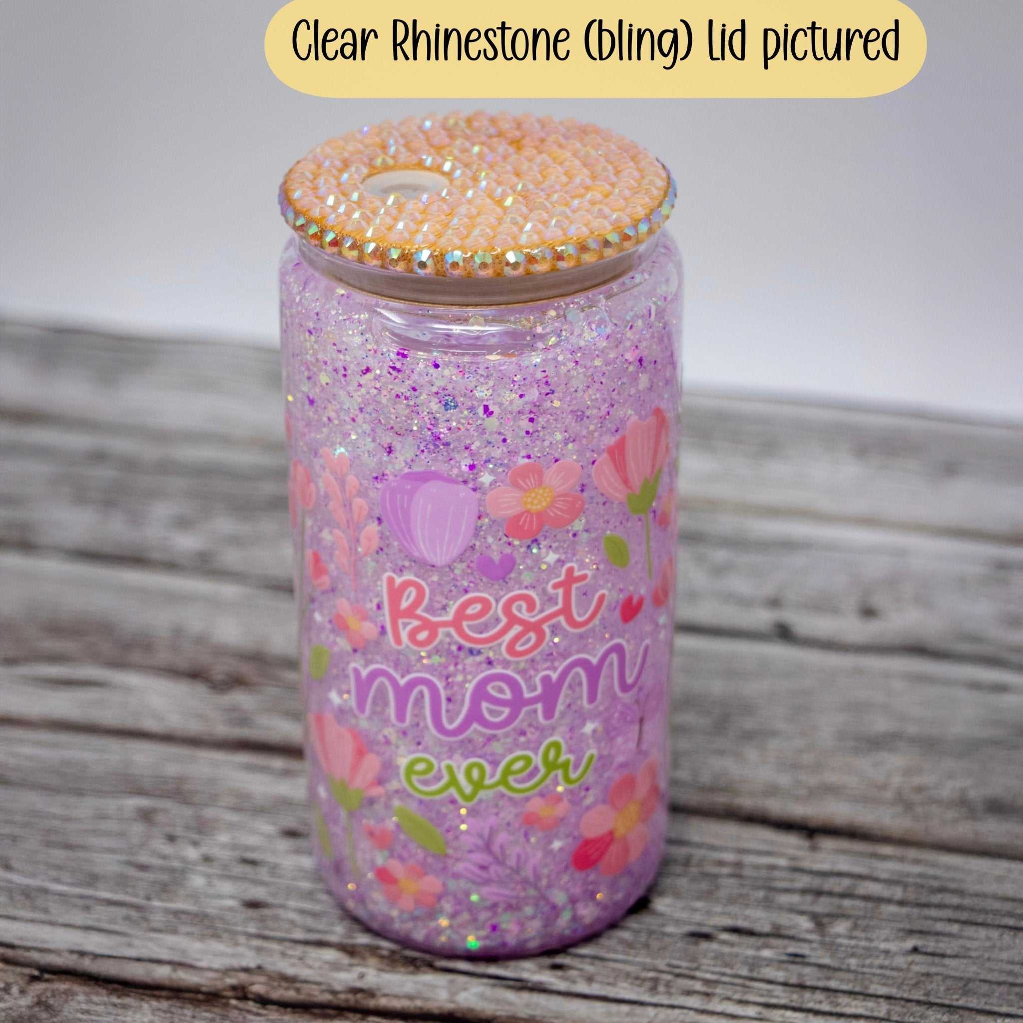 Best Mom Ever Light Purple Glitter Snow Globe Tumbler Libbey Beer Can Celebrate mom with this stunning 16 oz snow globe tumbler featuring a raised image. Clear glass is filled with a mesmerizing blend of light pink, white, and light puHoneySkunkMom Ever Light Purple