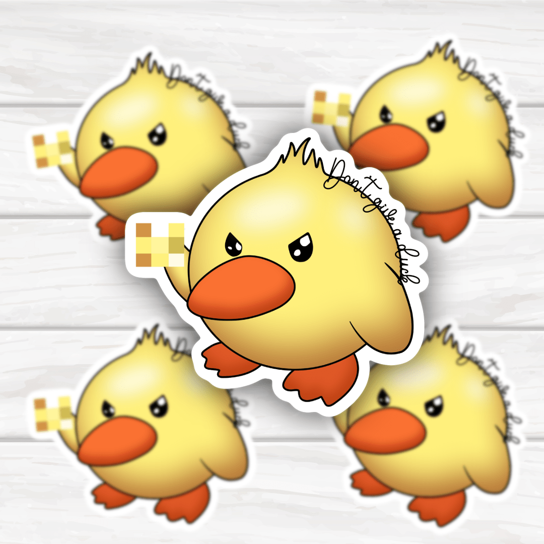 Don't Give A Duck funny duck flipping off sticker with bold clean finish