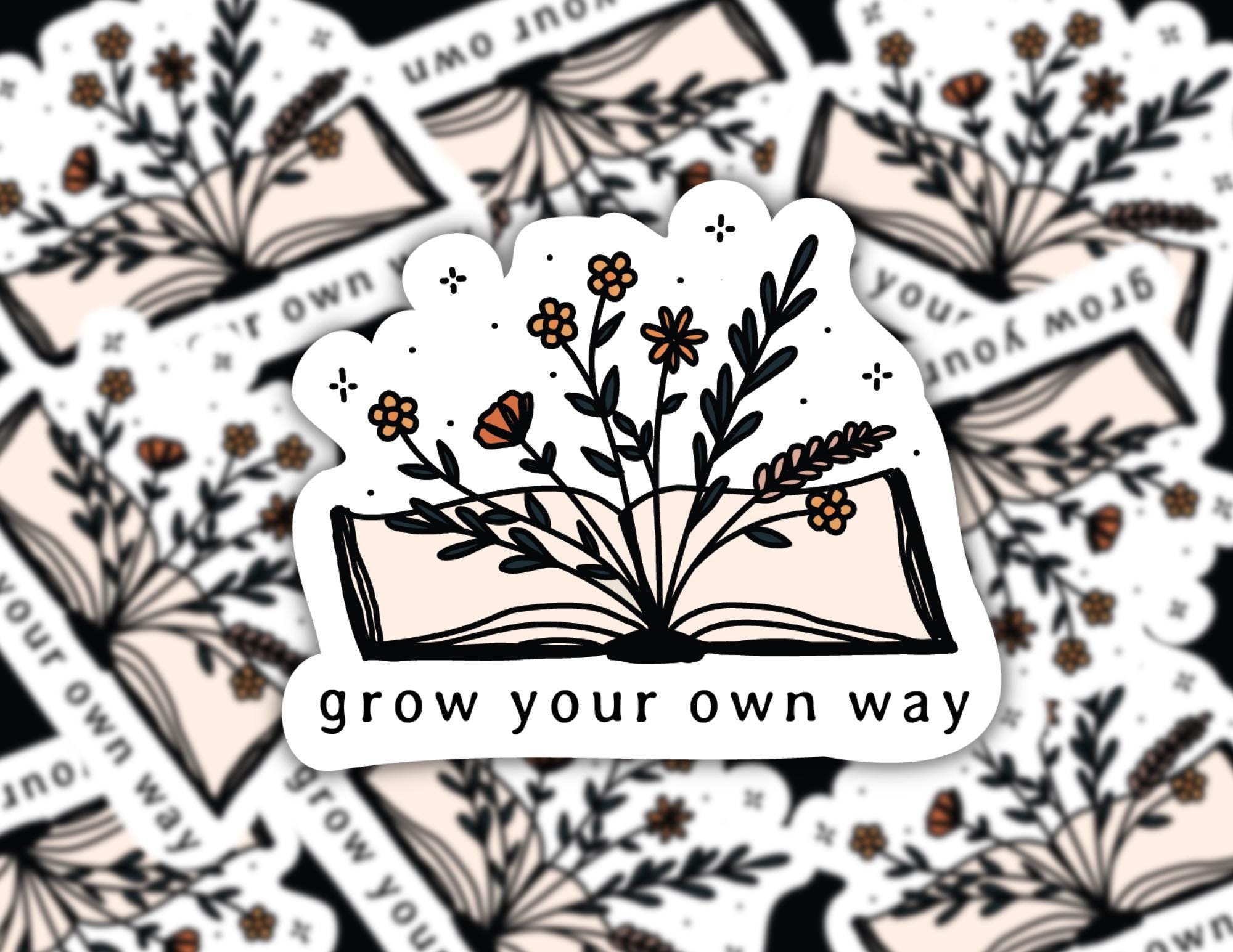 Boho Flowers Book Sticker | Mental Health, Inspirational, Vinyl Decal