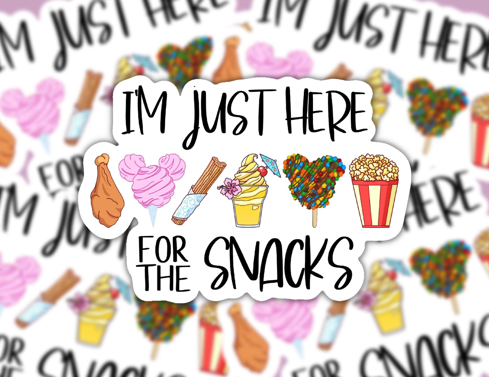 Just Here For The Snacks Mouse Shaped Food | Funny Cheeky Durable Sticker | Multiple Sizes