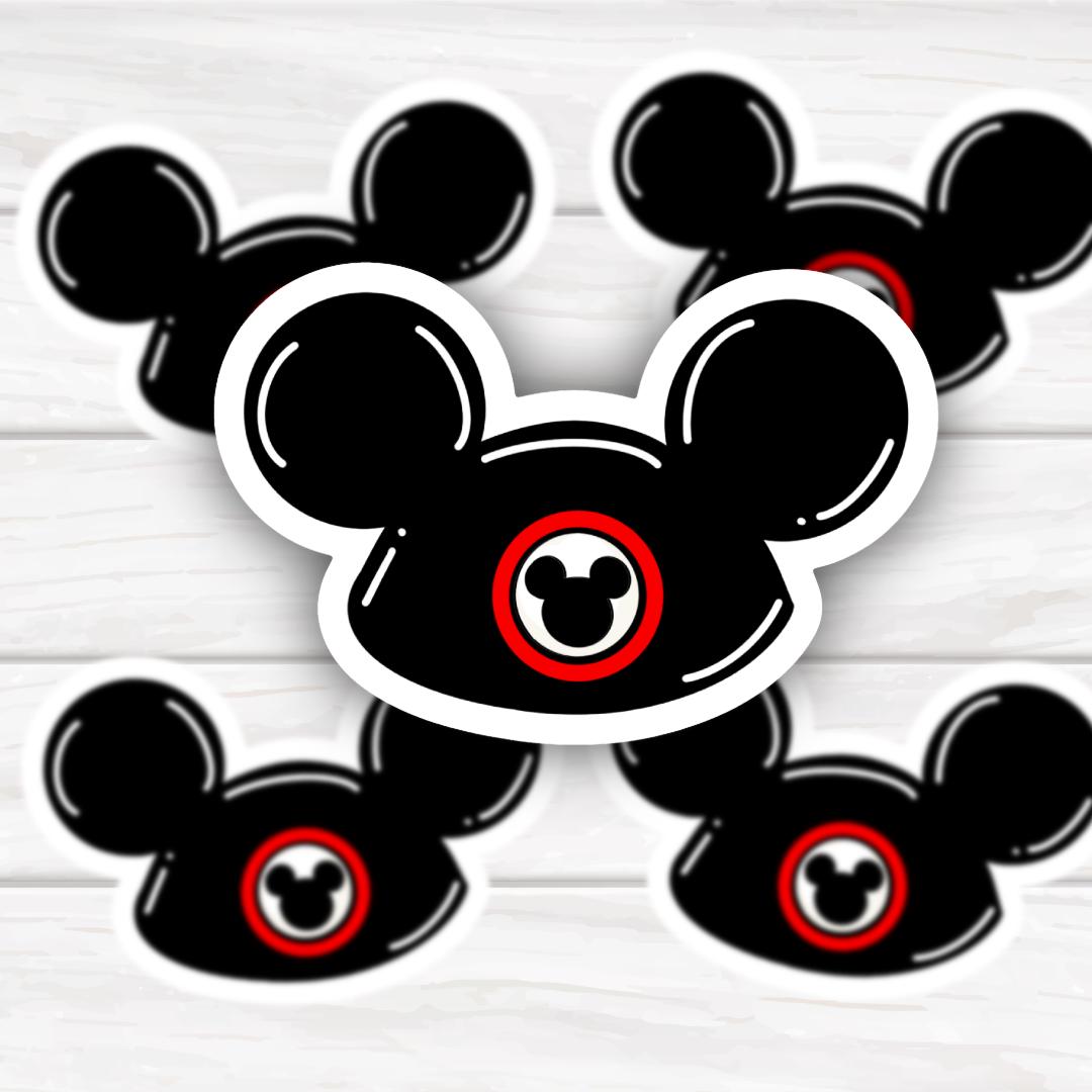 Kawaii Mouse Ear Hat | Funny Cheeky Durable Sticker | Multiple Sizes