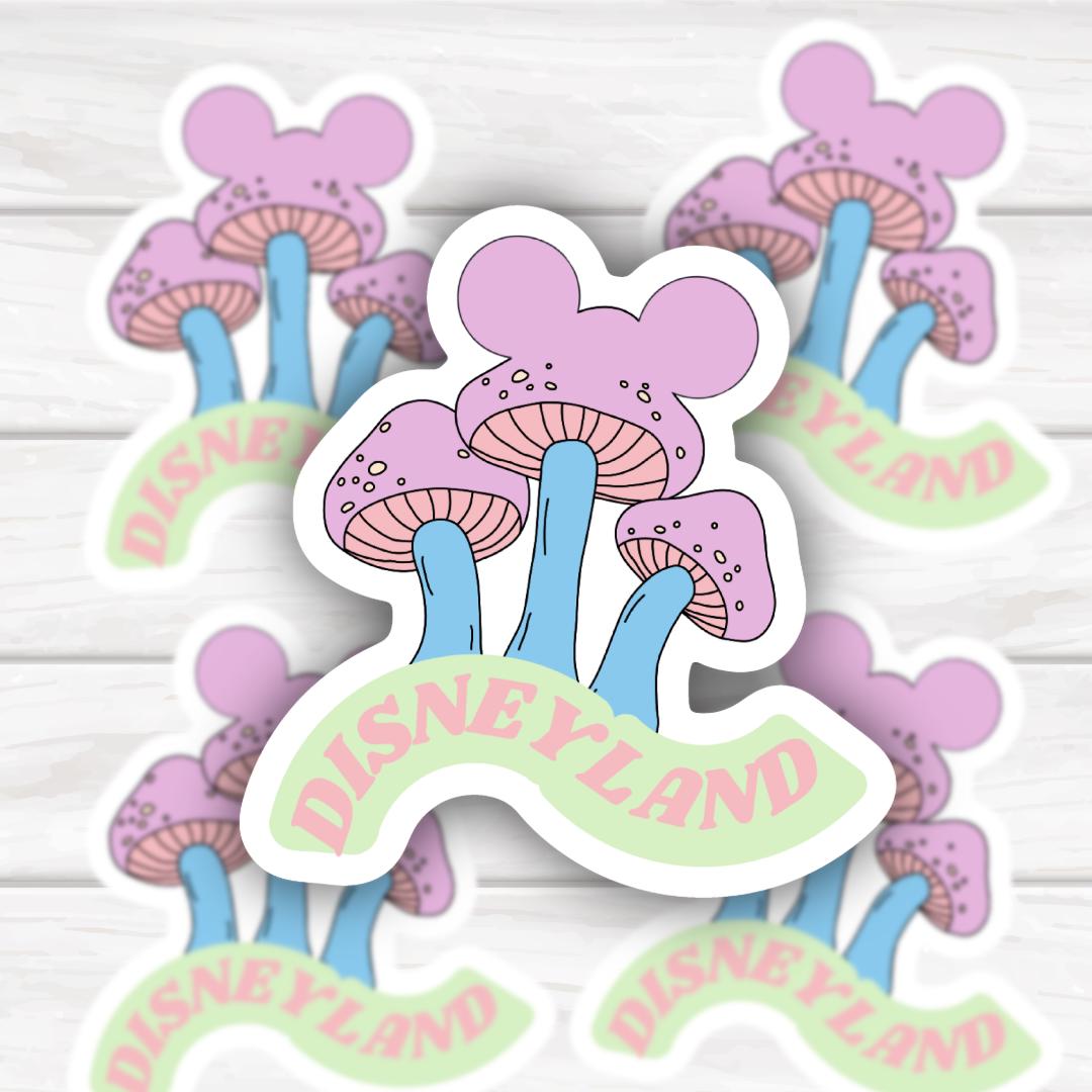 Pastel Mushrooms Disneyland | Funny Cheeky Durable Sticker | Multiple Sizes