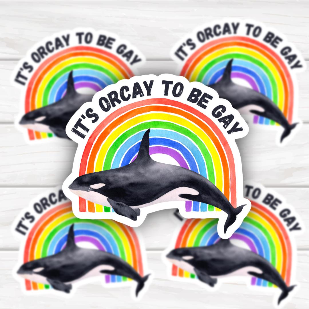 Orca Whale LGBTQ Sticker | Funny Cheeky Vinyl Decal (Multiple Sizes)