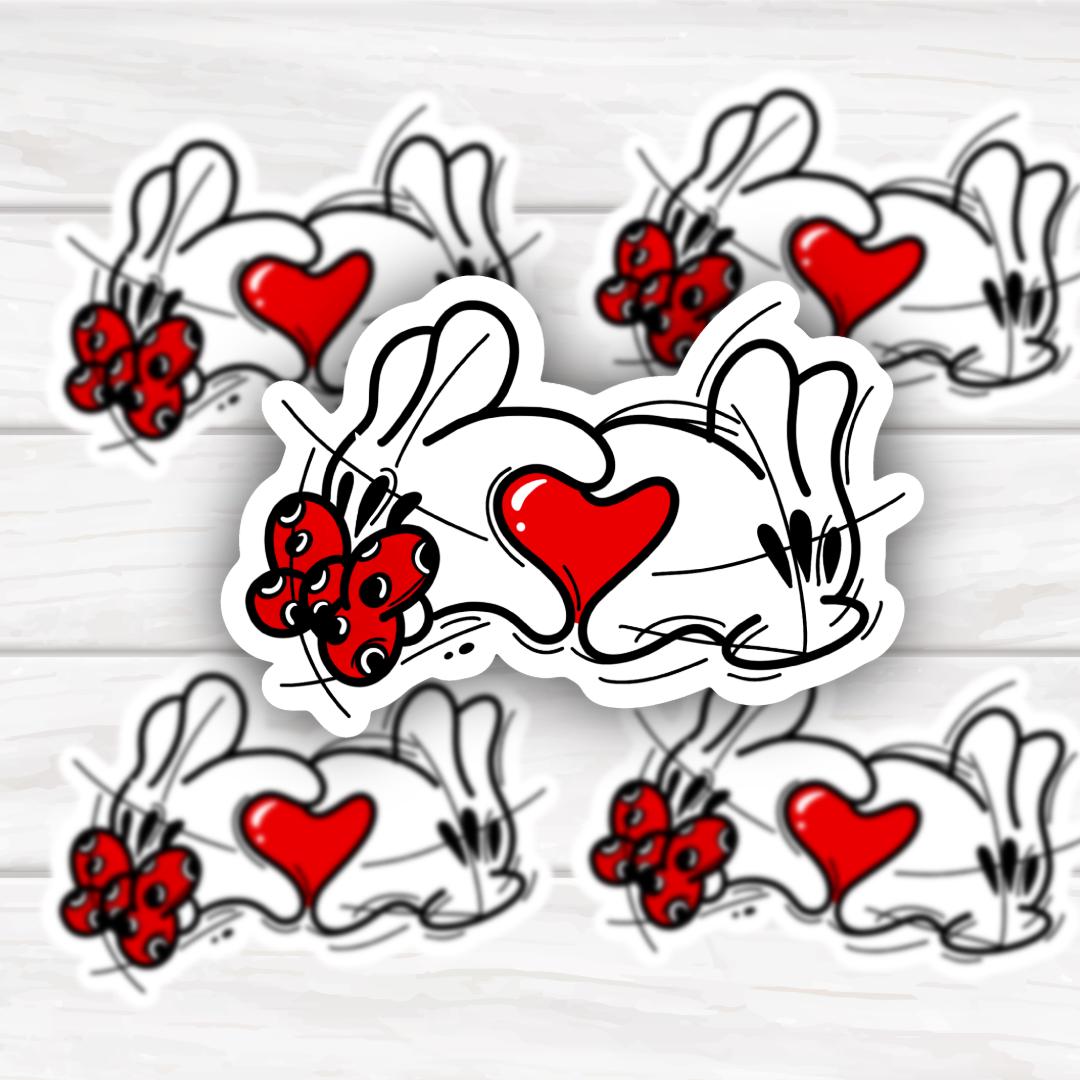 Magical Mouse Heart Hands | Funny Cheeky Durable Sticker | Multiple Sizes