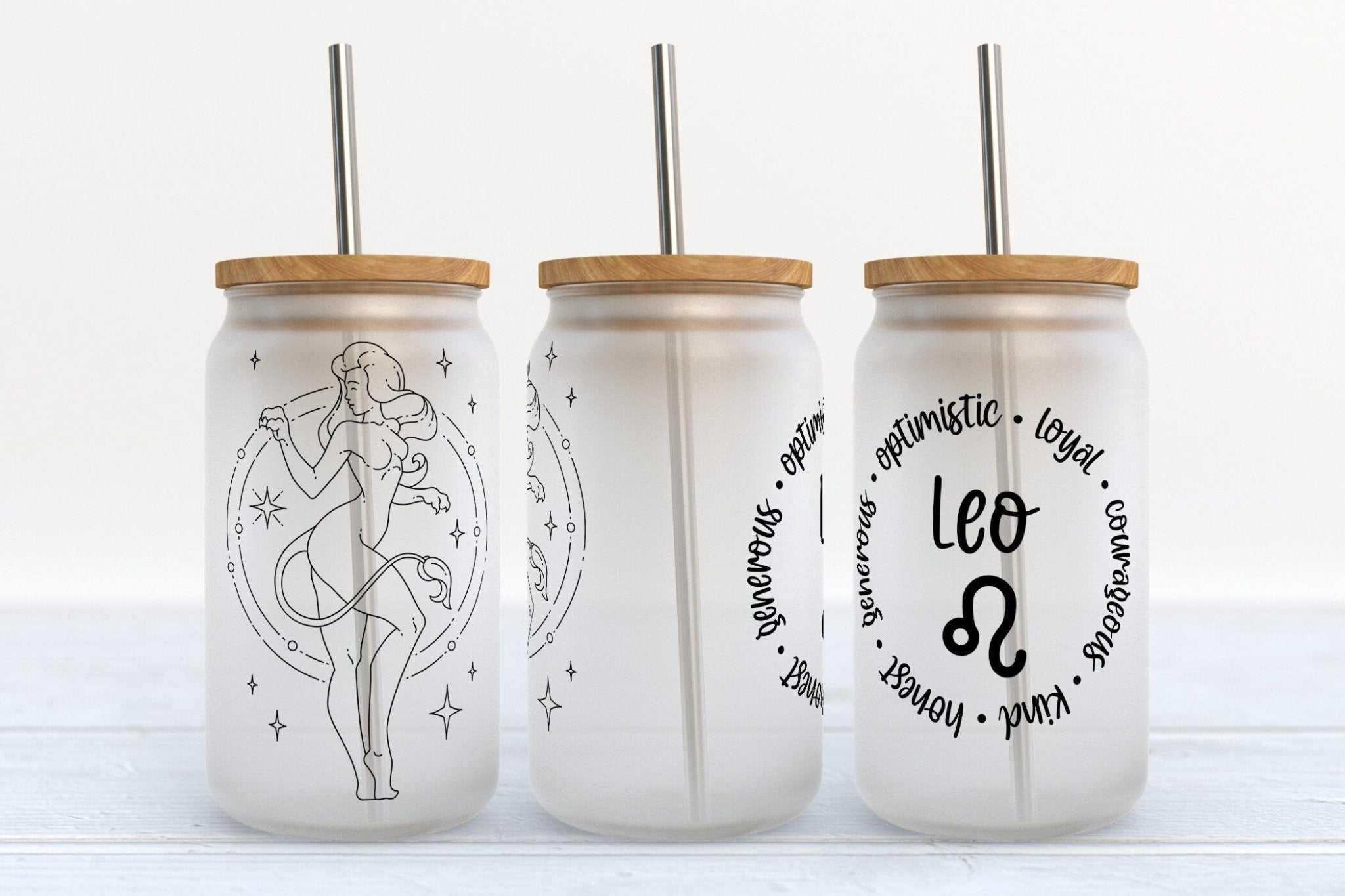What The Fucculent Succulent Libby glass beer can cup 16oz with straw and bamboo lid options