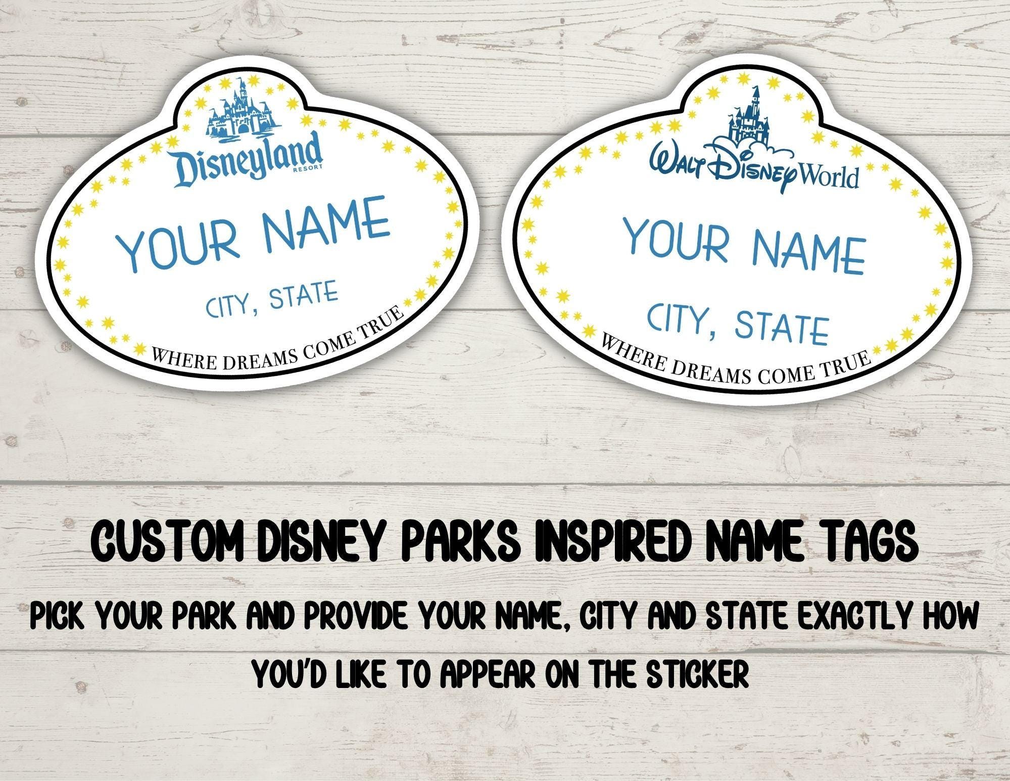 Disney World Inspired Custom Name Tag Sticker Personalize Your Sticker (Copy)