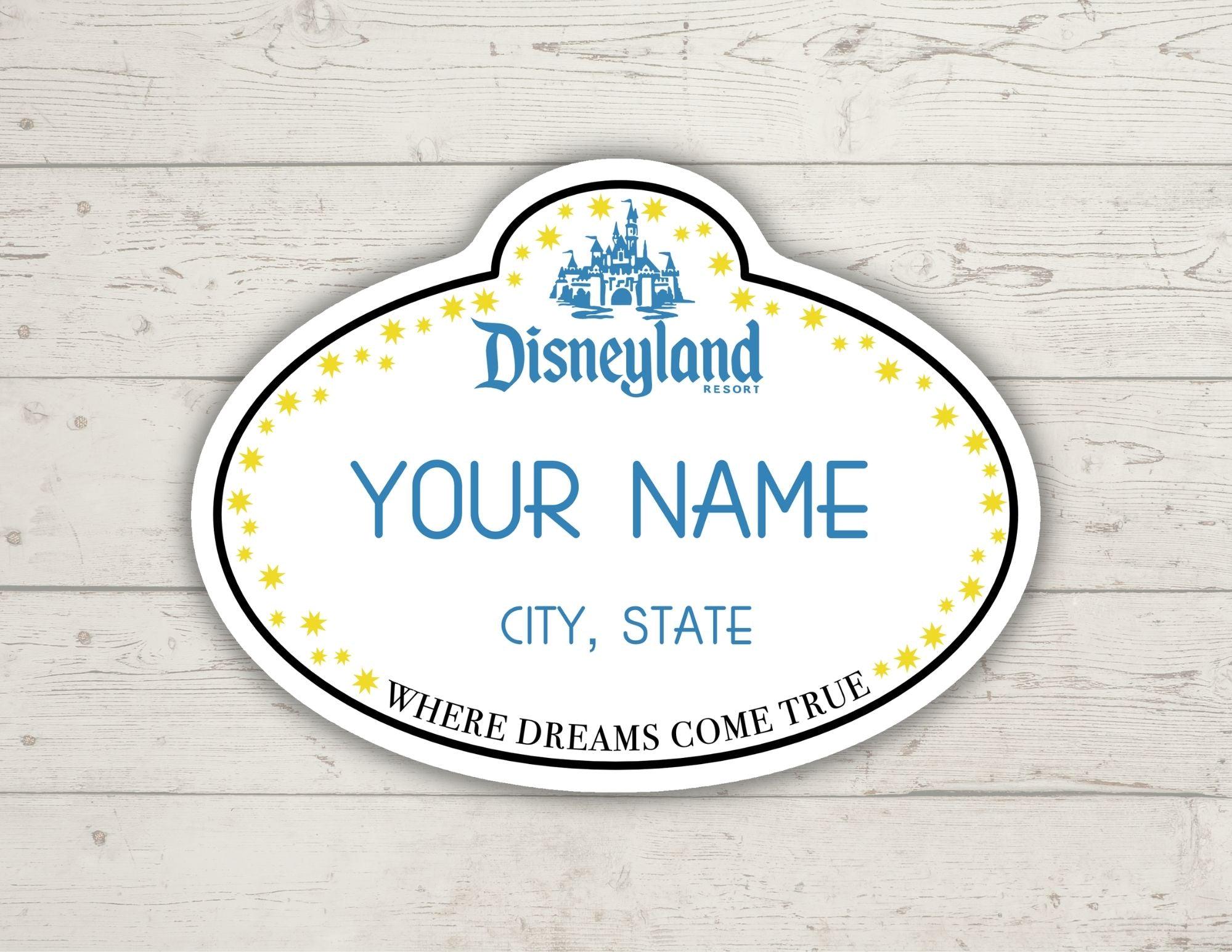 Disney World Inspired Custom Name Tag Sticker Personalize Your Sticker (Copy)
