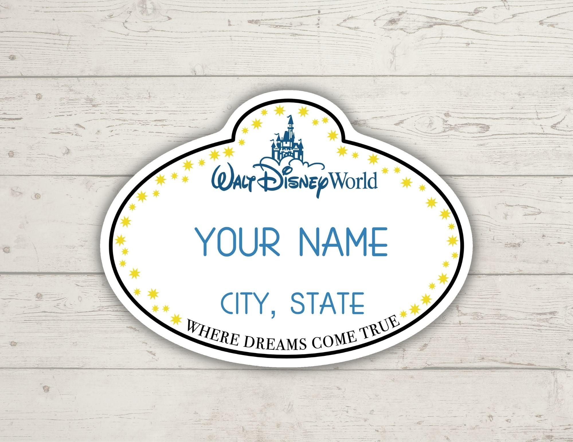 Disney World Inspired Custom Name Tag Sticker Personalize Your Sticker (Copy)
