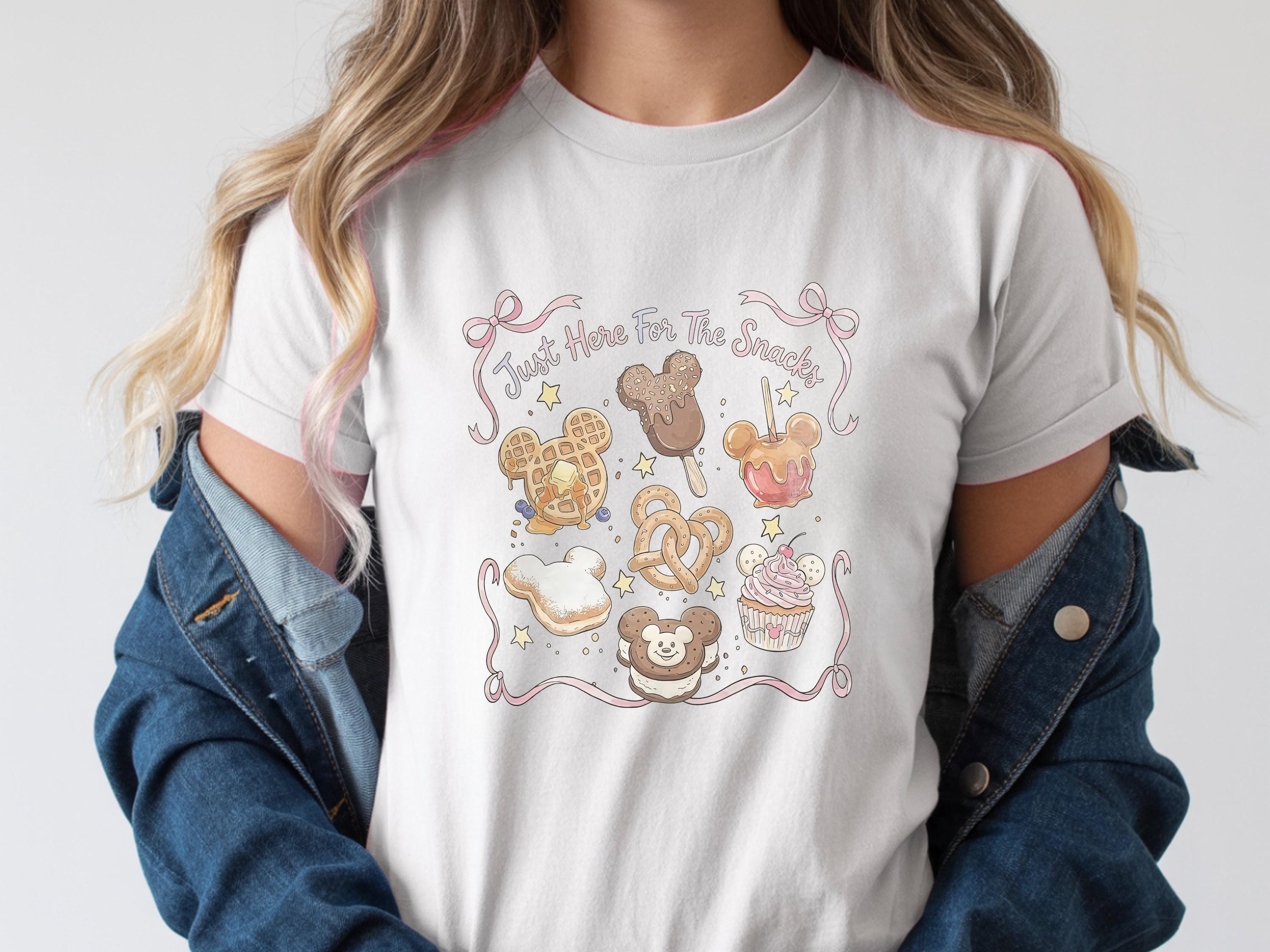 Just Here For The Snacks Parks Inspired Mouse Shaped Food t-Shirt