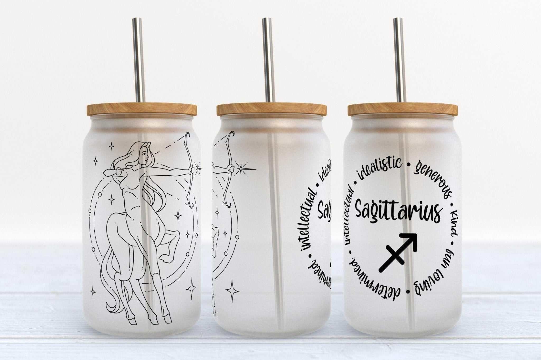 Sagittarius Zodiac Astrology Stars Vaso de cristal Libby para cerveza 16oz