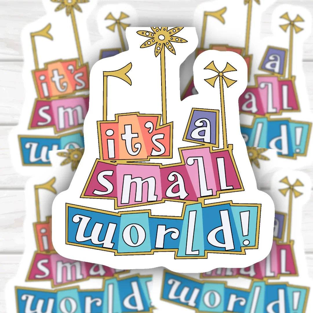 It's A Small World Disney sign inspired sticker with bold, clean design