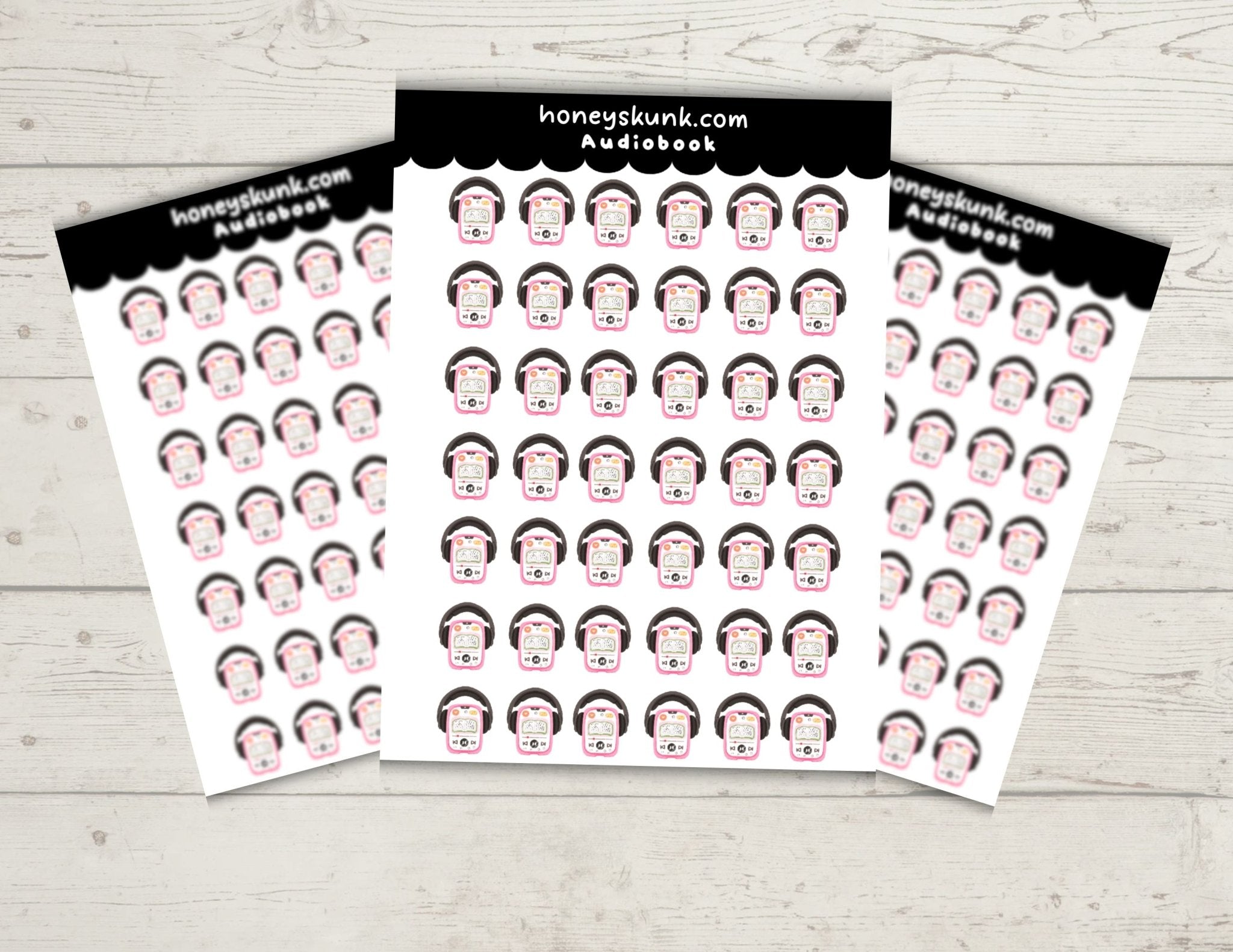 Mini Cute Audiobook Tracker Functional Sticker Sheet | 4x6 Reading Icons for Bullet Journaling, Planners & Book Logs