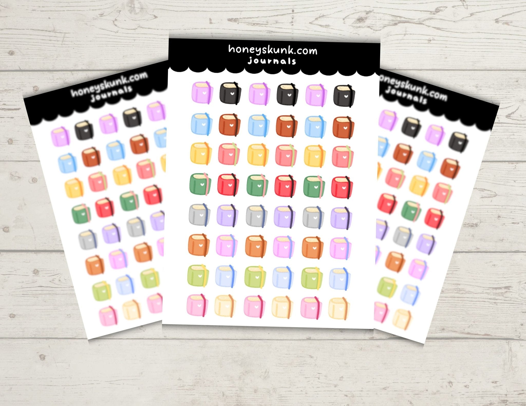 Mini Cute Journals Functional Sticker Sheet | 4x6 Rainbow Notebook Icons for Bullet Journaling, Planners & Trackers