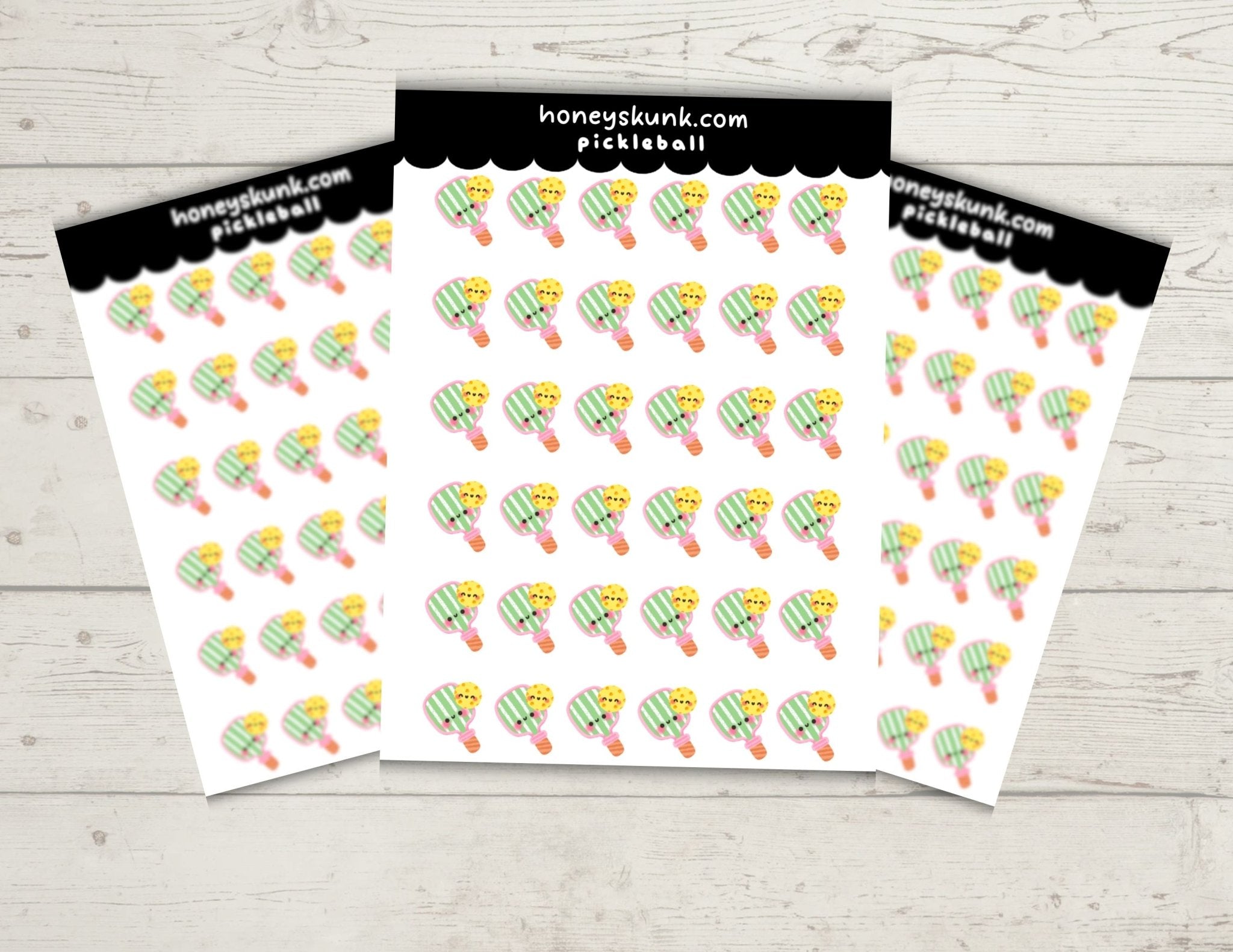 Mini Cute Pickleball Tracker Functional Sticker Sheet | Fitness Sports Icons for Bullet Journaling, Planners & Workout Logs