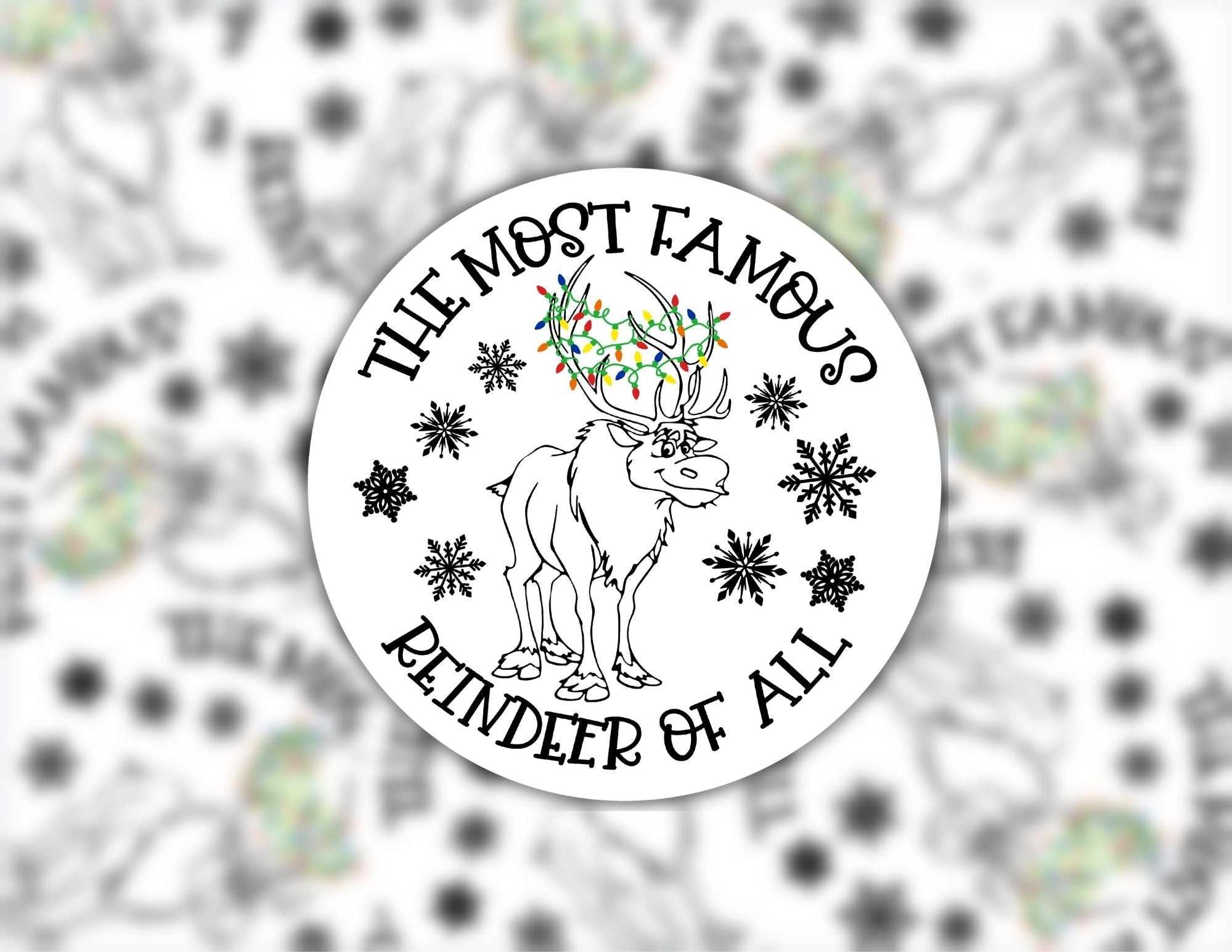 Most famous reindeer Sven funny Frozen inspired sticker with bold clean finish