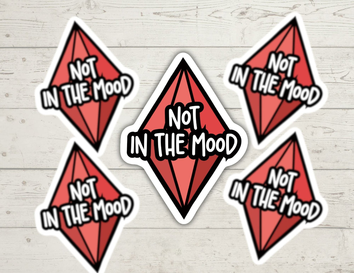Not in the Mood Sims Plumbob Sticker - Funny Gaming Red Diamond Vinyl Decal - HoneySkunk