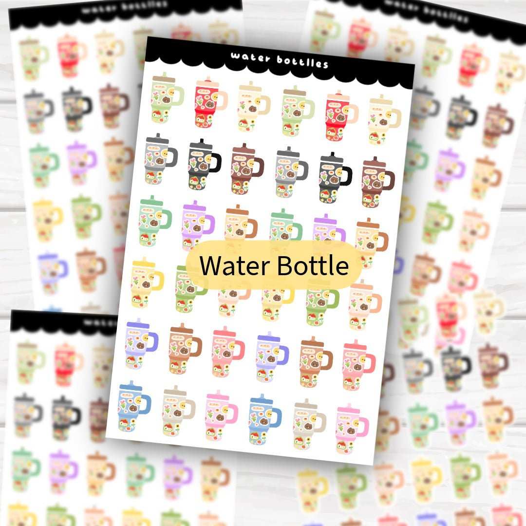 Customizable Pick Your Own Pack sticker sheets bundle with exercise, foodie, and finance icons choices