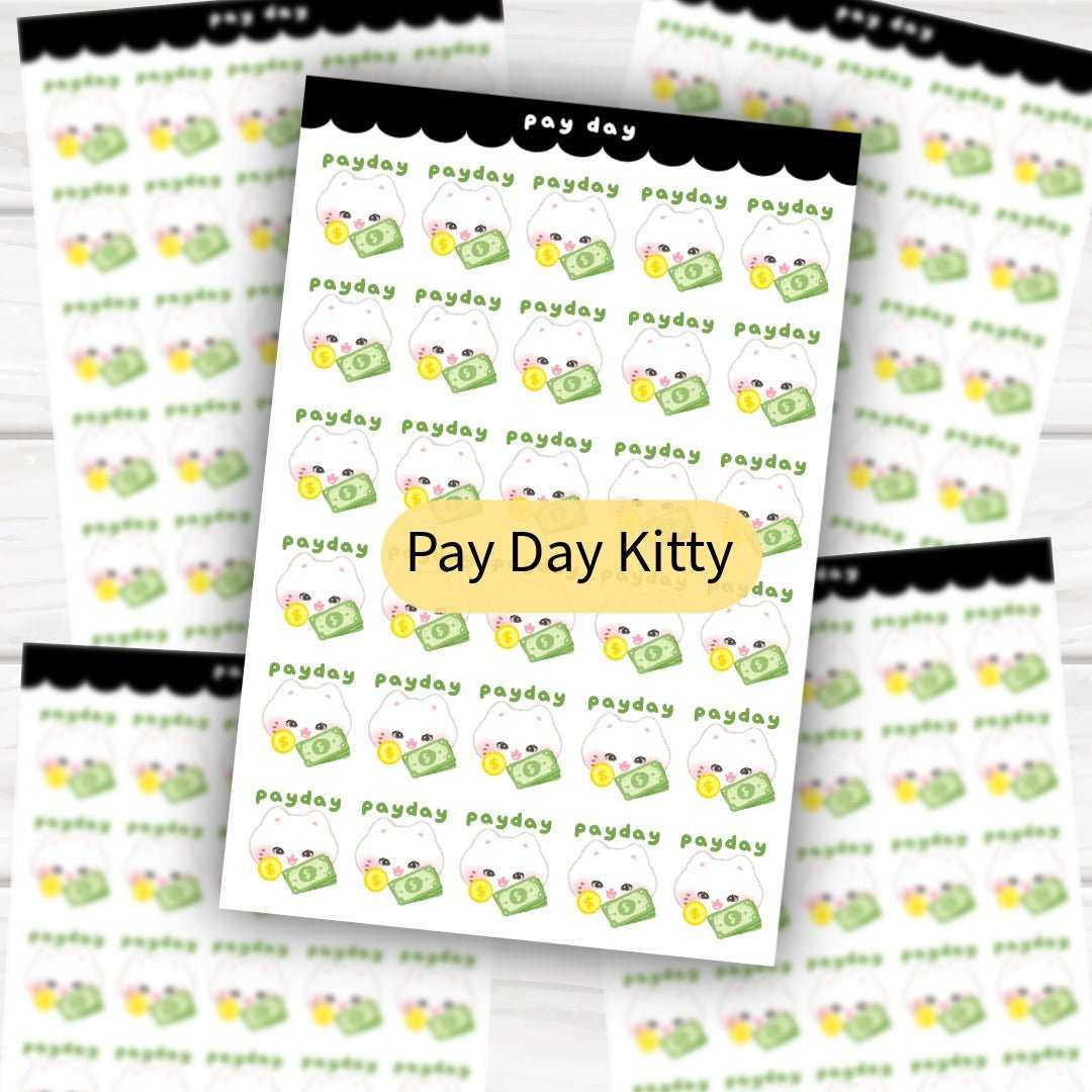 Bundle of customizable Pick Your Own Pack sticker sheets with exercise, foodie, and finance designs in gloss or holographic finish