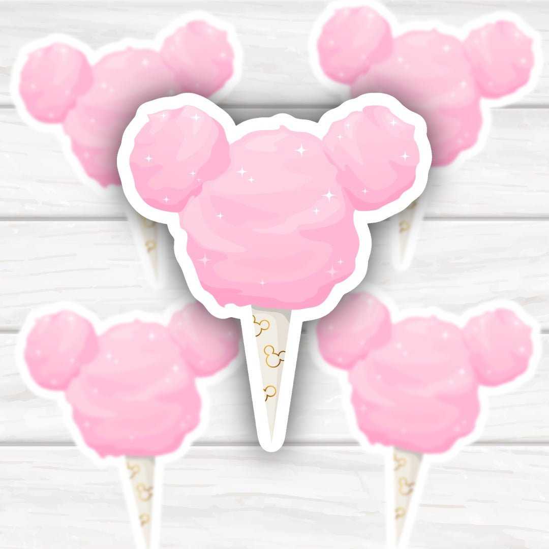 Pink Mickey Cotton Candy Sticker with bold clean finish and durable design