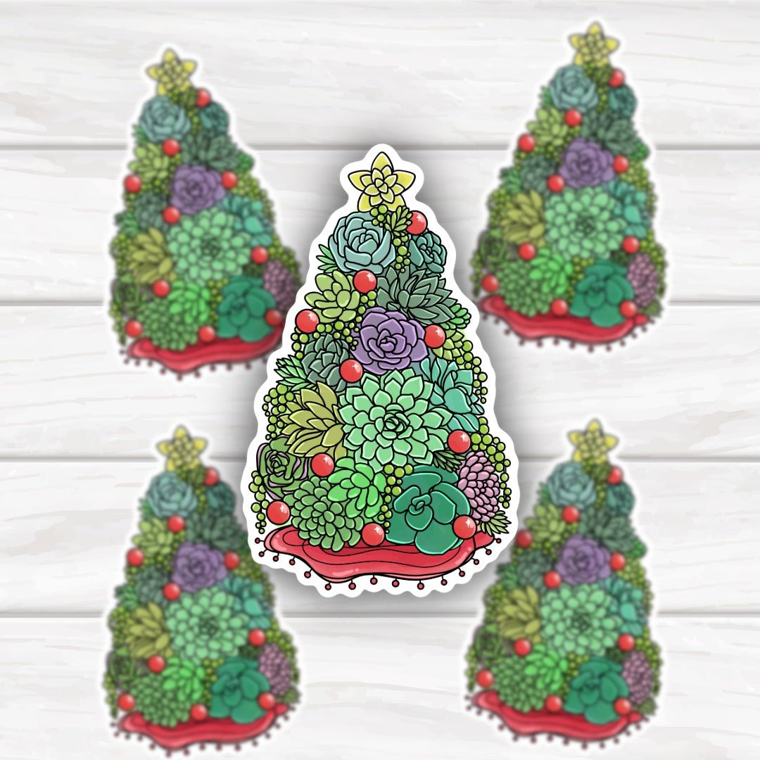 Succulent Christmas Tree Sticker with bold, clean finish and durable design for customization