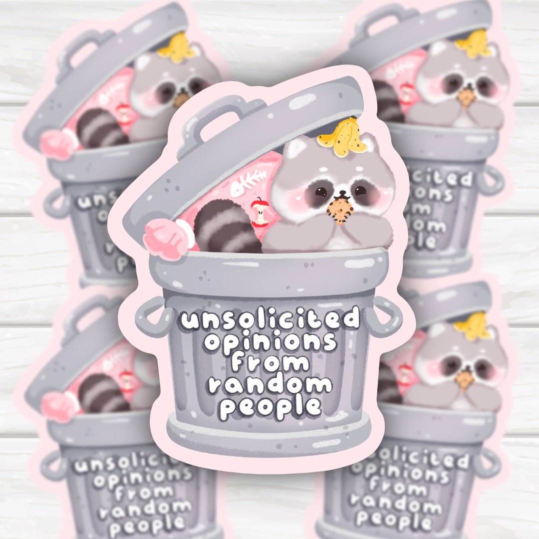 Unsolicited Opinions From Random People Cute Raccoon Sticker | Hand-Drawn Trash Panda for Laptops, Planners & Water Bottles